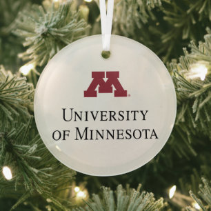 University of Minnesota Holiday Pattern Glass Ornament