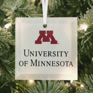 University of Minnesota Holiday Pattern Glass Ornament