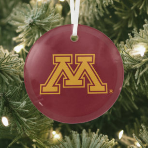University of Minnesota Holiday Pattern Glass Ornament