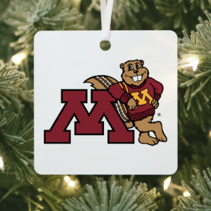 University of Minnesota Holiday Pattern Metal Ornament
