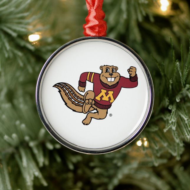 University of Minnesota Holiday Pattern Metal Ornament (Tree)