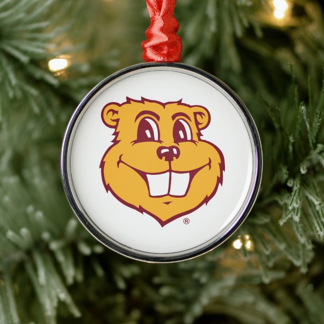 University of Minnesota Holiday Pattern Metal Ornament (Tree)