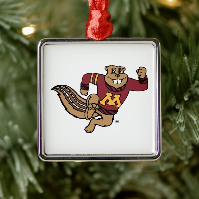 University of Minnesota Holiday Pattern Metal Ornament (Tree)