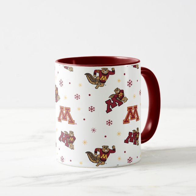 University of Minnesota Holiday Pattern Mug (Front Right)