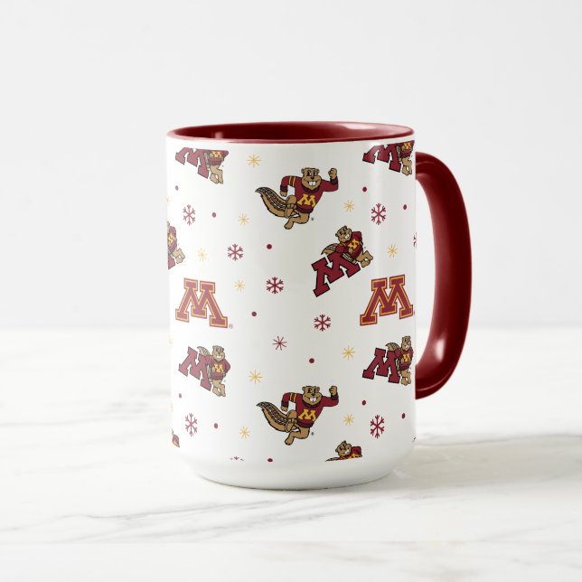 University of Minnesota Holiday Pattern Mug (Front Right)