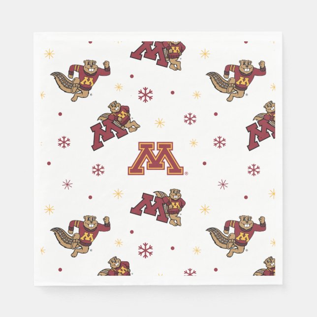 University of Minnesota Holiday Pattern Napkins (Front)
