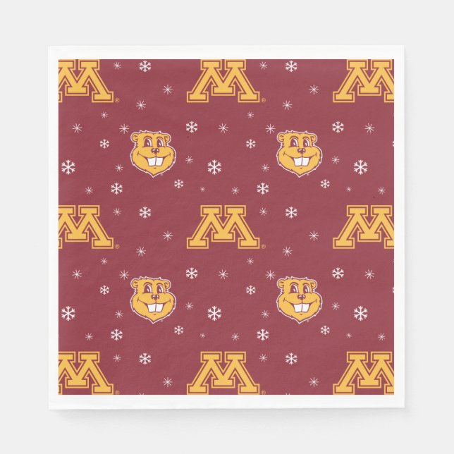 University of Minnesota Holiday Pattern Napkins (Front)