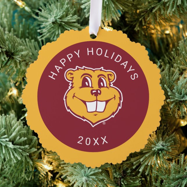 University of Minnesota Holiday Pattern Ornament Card (Insitu (Tree))