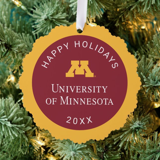 University of Minnesota Holiday Pattern Ornament Card (Insitu (Tree))