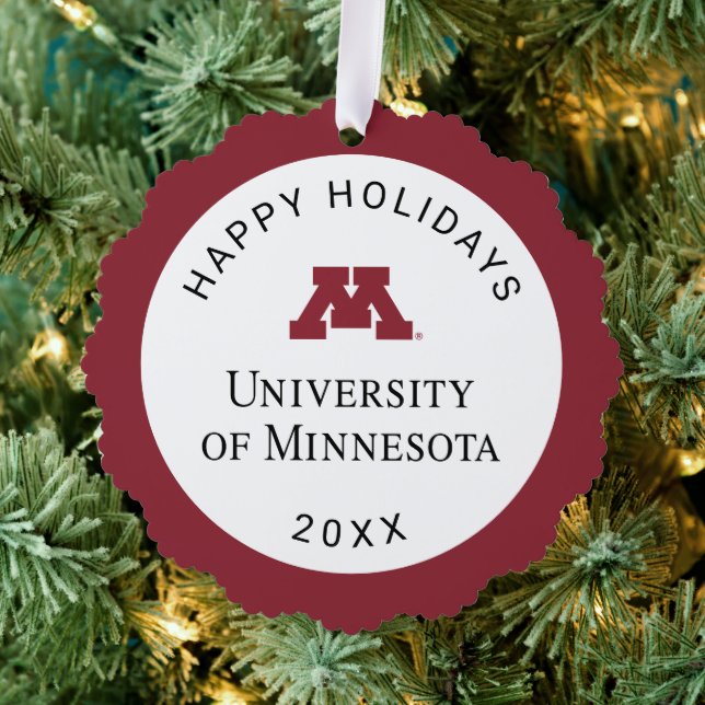 University of Minnesota Holiday Pattern Ornament Card (Insitu (Tree))