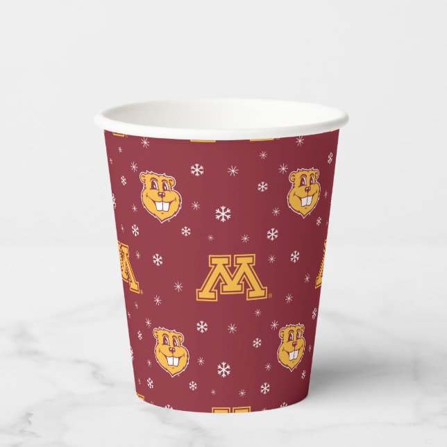 University of Minnesota Holiday Pattern Paper Cups (Front)