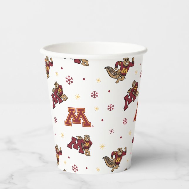 University of Minnesota Holiday Pattern Paper Cups (Front)