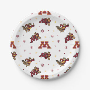 University of Minnesota Holiday Pattern Paper Plates