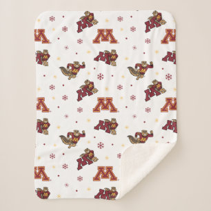 University of Minnesota Holiday Pattern Sherpa Blanket