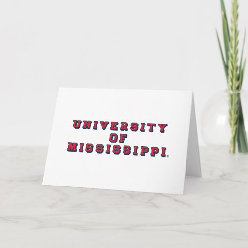 University of Mississippi  Block Type Card