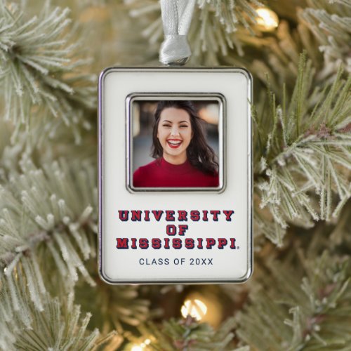 University of Mississippi  Block Type Christmas Ornament