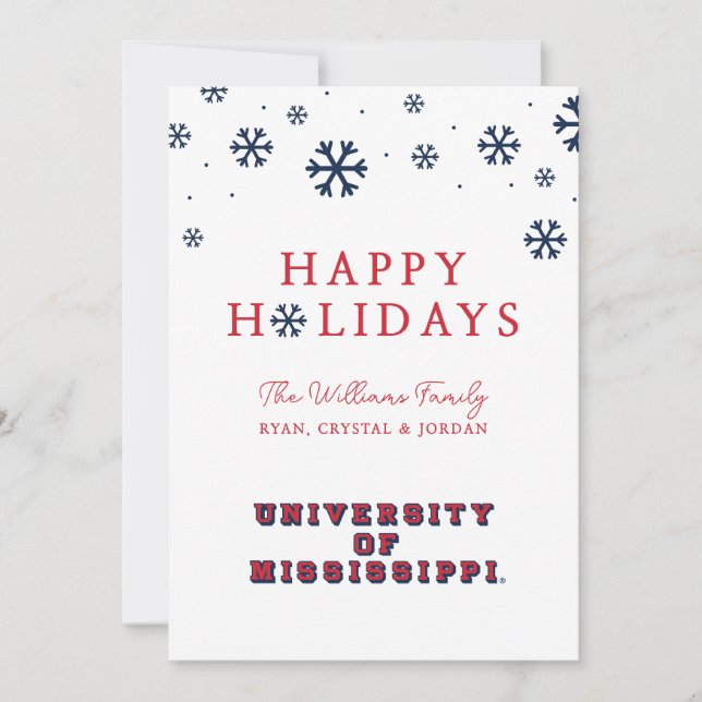 University of Mississippi | Block Type Holiday Card (Front)