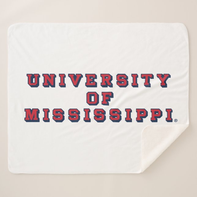 University of Mississippi | Block Type Sherpa Blanket (Front (Horizontal))