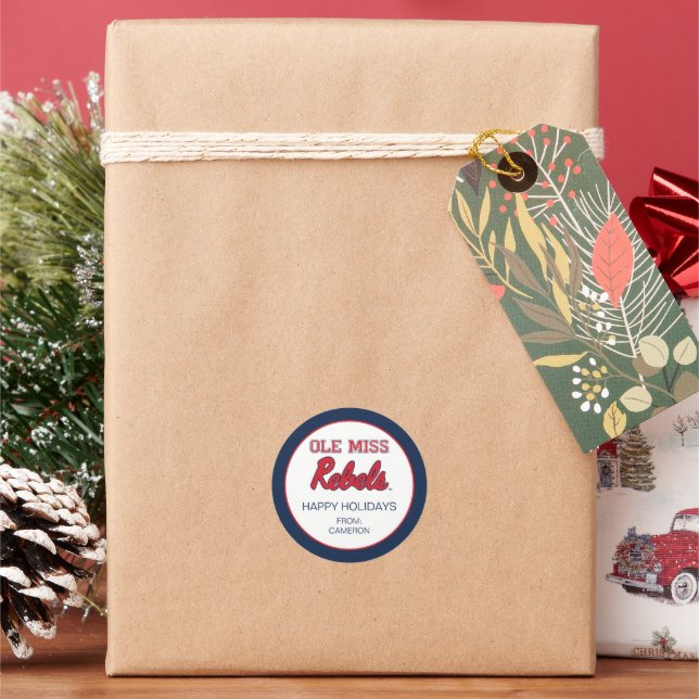 University of Mississippi | Ole Miss Rebels Classic Round Sticker (Holiday)