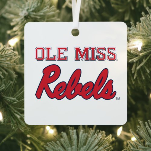 University of Mississippi  Ole Miss Rebels Metal Ornament