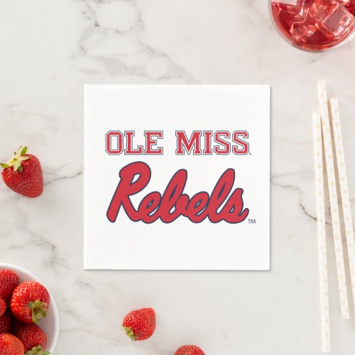 University of Mississippi  Ole Miss Rebels Napkins
