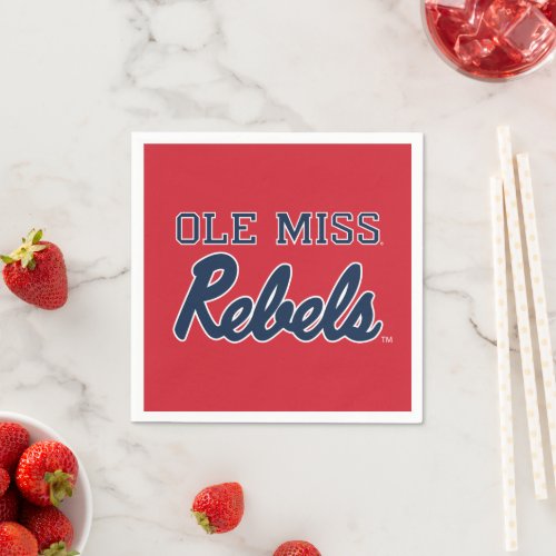 University of Mississippi  Ole Miss Rebels Napkins