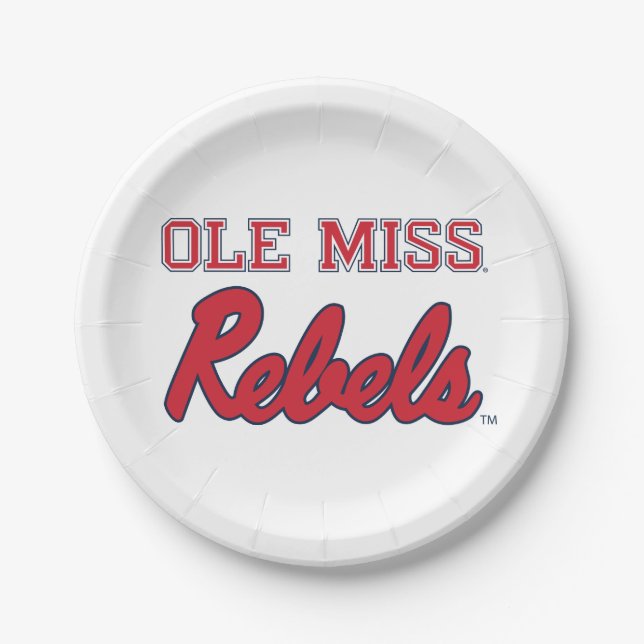 University of Mississippi | Ole Miss Rebels Paper Plates (Front)