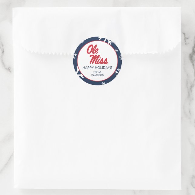 University of Mississippi | Ole Miss Script Classic Round Sticker (Bag)