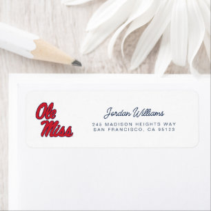 University of Mississippi   Ole Miss Script Label