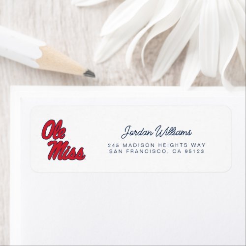 University of Mississippi  Ole Miss Script Label