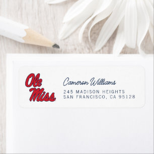 University of Mississippi   Ole Miss Script Label