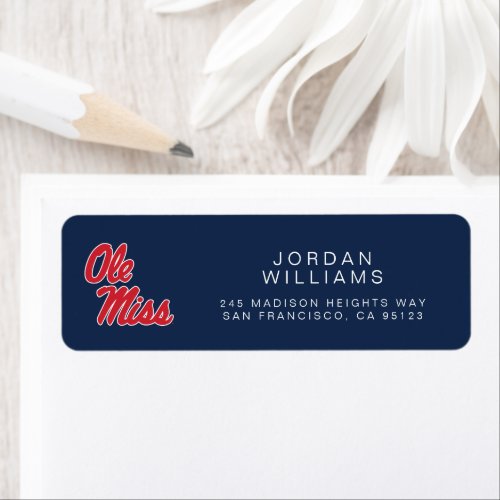 University of Mississippi  Ole Miss Script Label