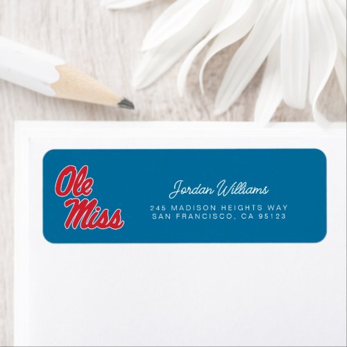 University of Mississippi  Ole Miss Script Label