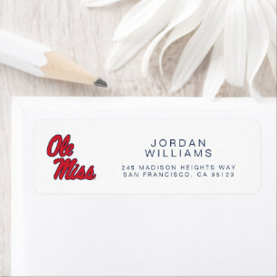 University of Mississippi   Ole Miss Script Label