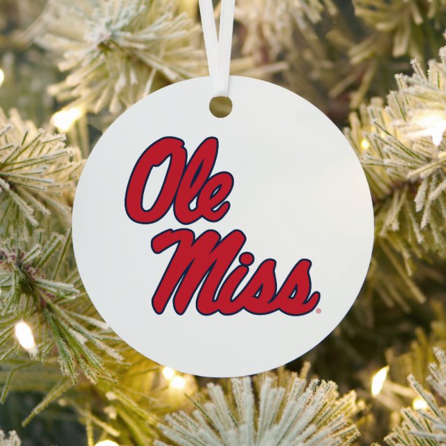 University of Mississippi | Ole Miss Script Metal Ornament (Insitu)