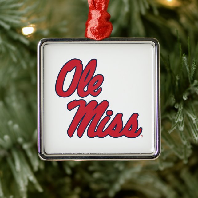University of Mississippi | Ole Miss Script Metal Ornament (Tree)