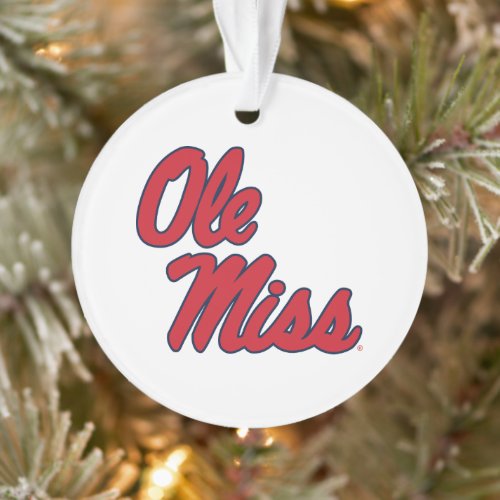 University of Mississippi  Ole Miss Script Ornament