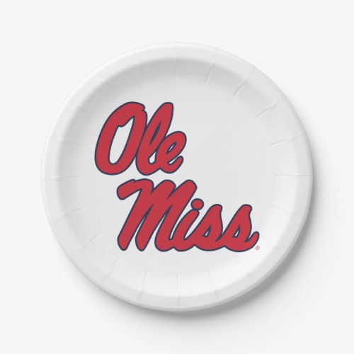 University of Mississippi  Ole Miss Script Paper Plates