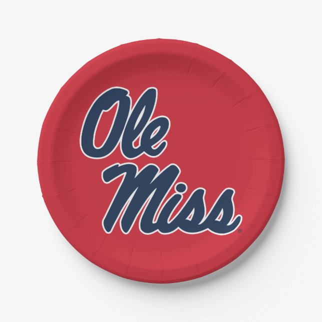University of Mississippi | Ole Miss Script Paper Plates (Front)