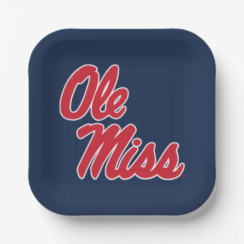 University of Mississippi  Ole Miss Script Paper Plates