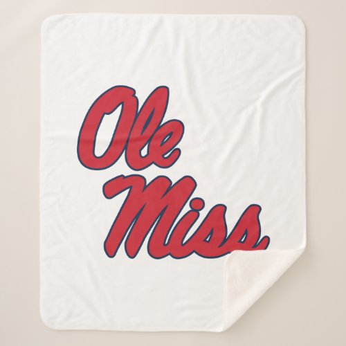 University of Mississippi  Ole Miss Script Sherpa Blanket