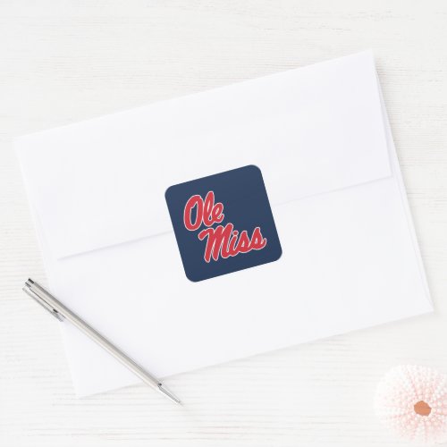 University of Mississippi  Ole Miss Script Square Sticker