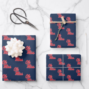 University of Mississippi   Ole Miss Script Wrapping Paper Sheets