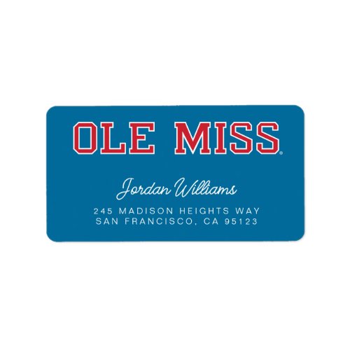 University of Mississippi  Ole Miss Wordmark Label
