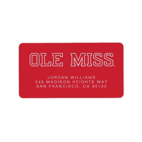 University of Mississippi  Ole Miss Wordmark Label