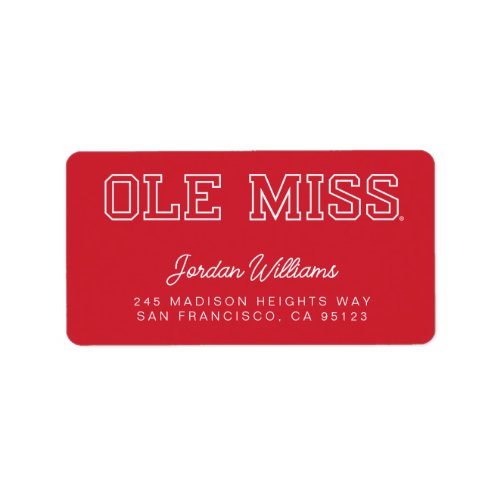 University of Mississippi  Ole Miss Wordmark Label