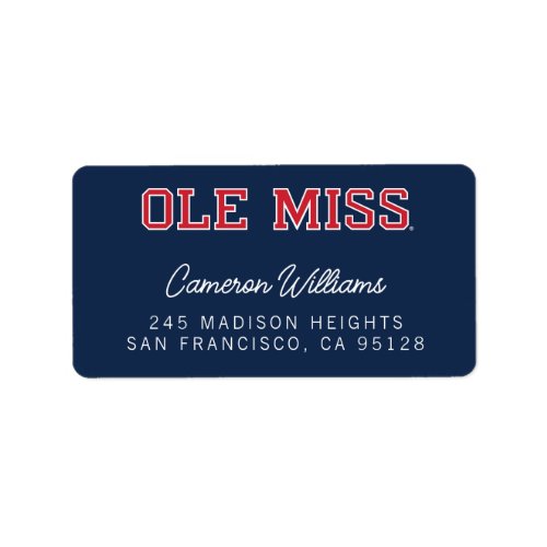 University of Mississippi  Ole Miss Wordmark Label