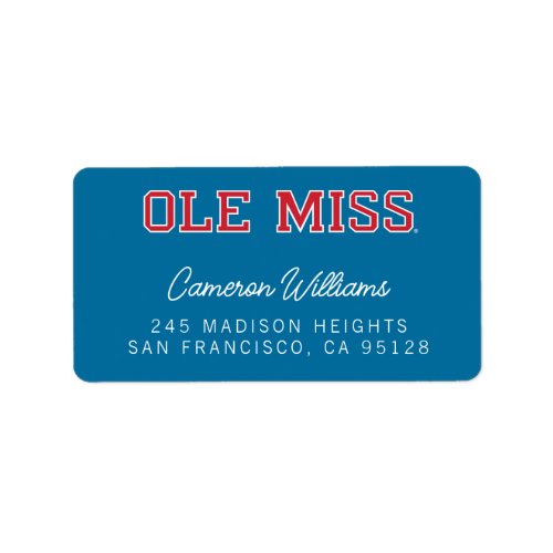 University of Mississippi  Ole Miss Wordmark Label