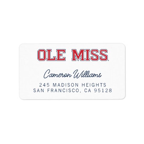 University of Mississippi  Ole Miss Wordmark Label