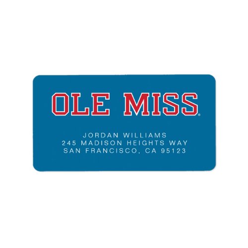 University of Mississippi  Ole Miss Wordmark Label